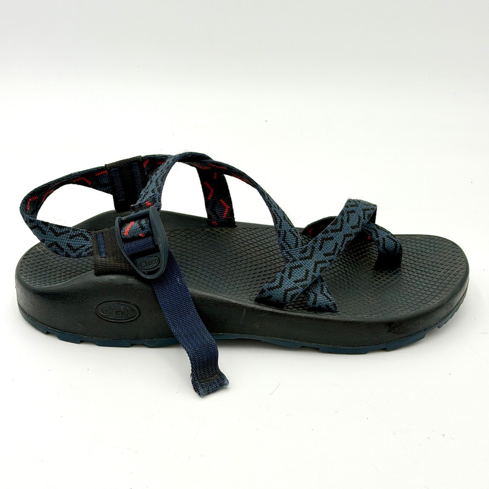 Chaco Z2 Classic Mens Sandals Navy Blue Geometric Strappy Toe Loop Size 10